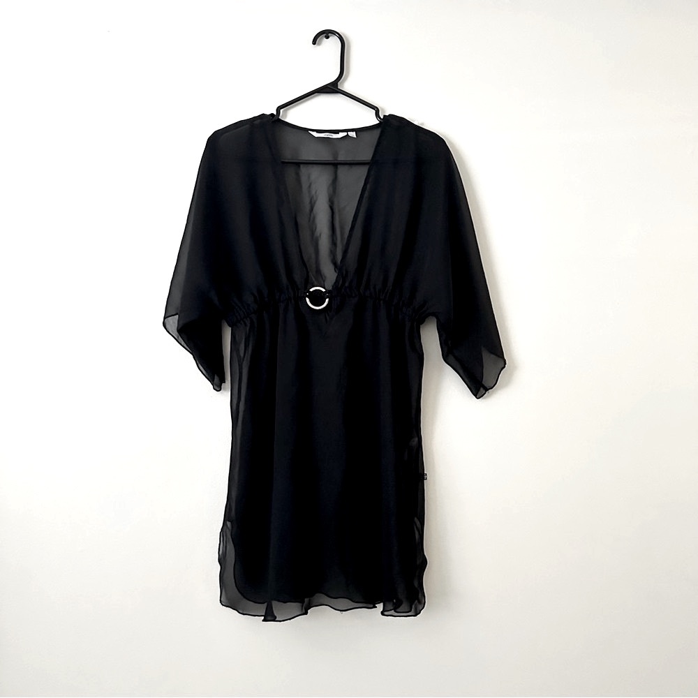La Vie En Rose Black Swim Cover-Up
